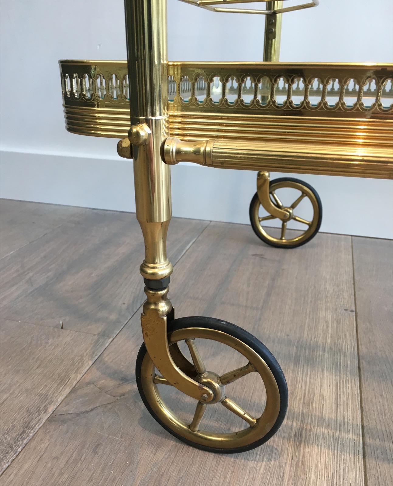 Neoclassical Brass Drinks Trolley, French, circa 1970 11