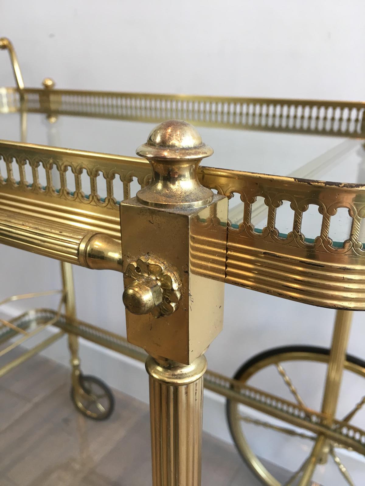 Neoclassical Brass Drinks Trolley, French, circa 1970 12