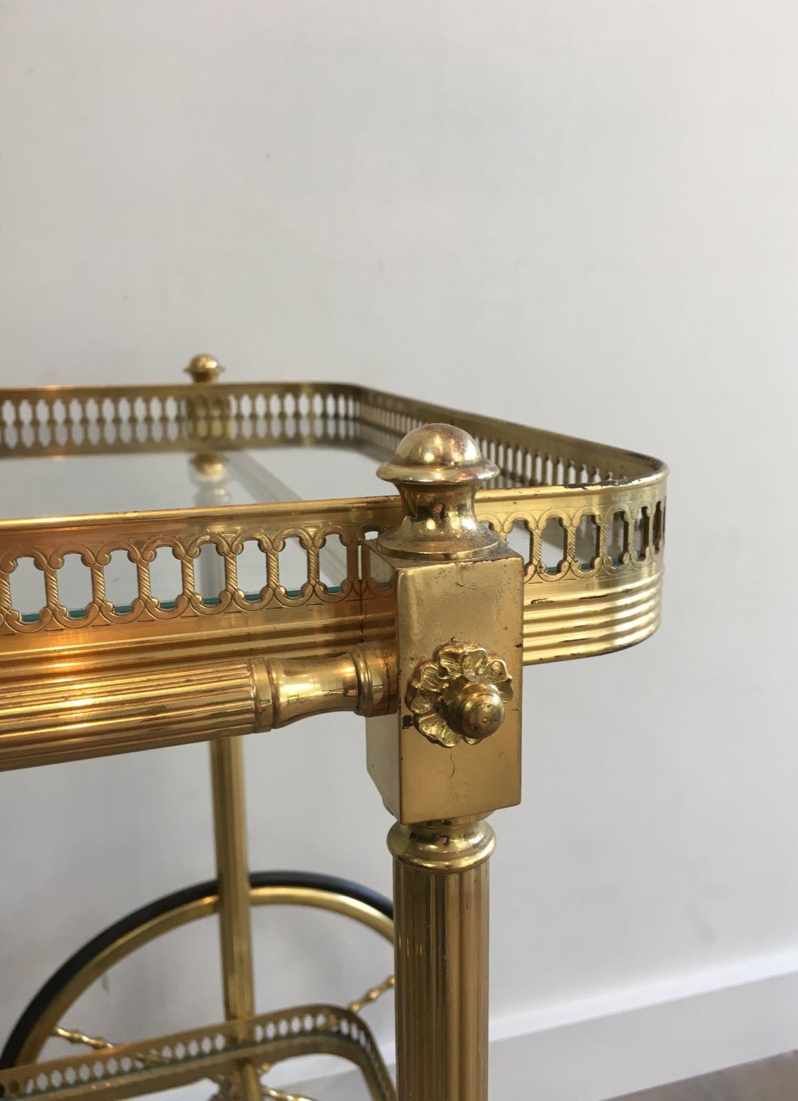 Neoclassical Brass Drinks Trolley, French, circa 1970 13