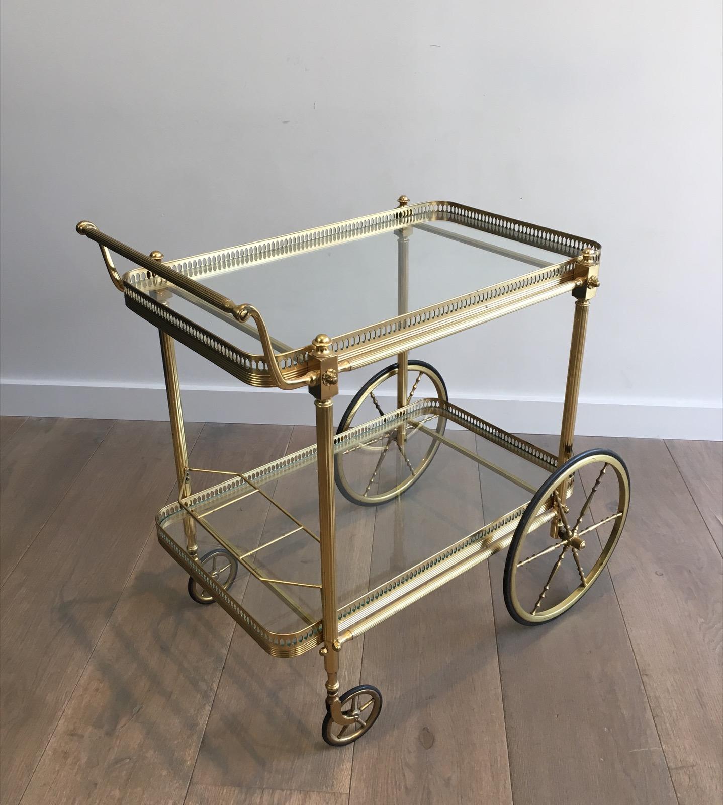 Neoclassical Brass Drinks Trolley, French, circa 1970 15