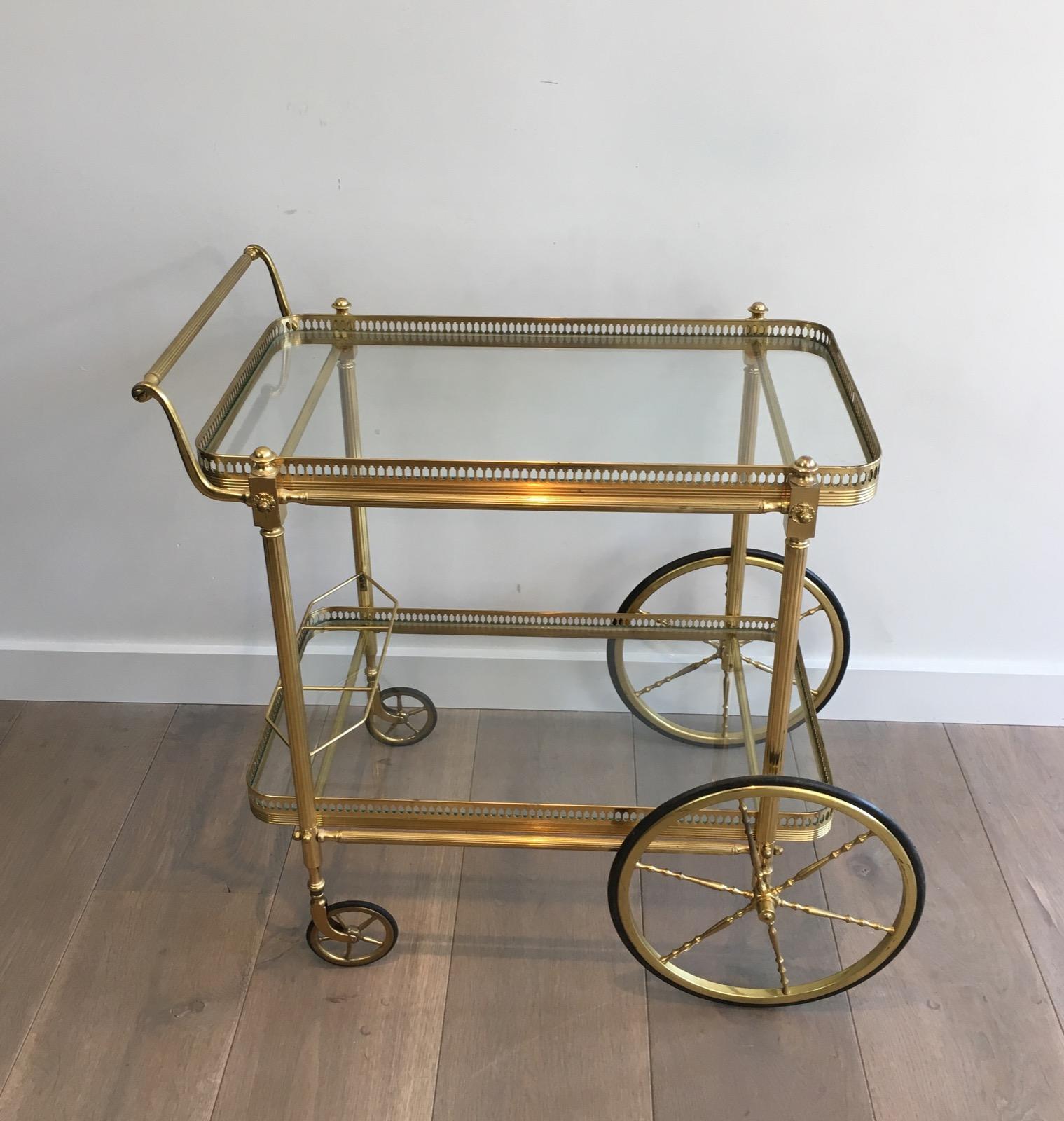 Neoclassical Brass Drinks Trolley, French, circa 1970 16