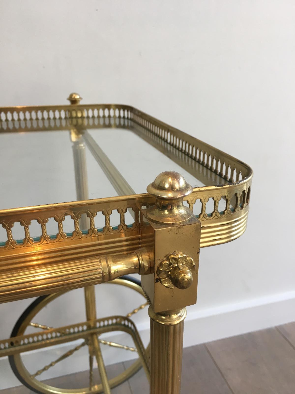 Neoclassical Brass Drinks Trolley, French, circa 1970 1