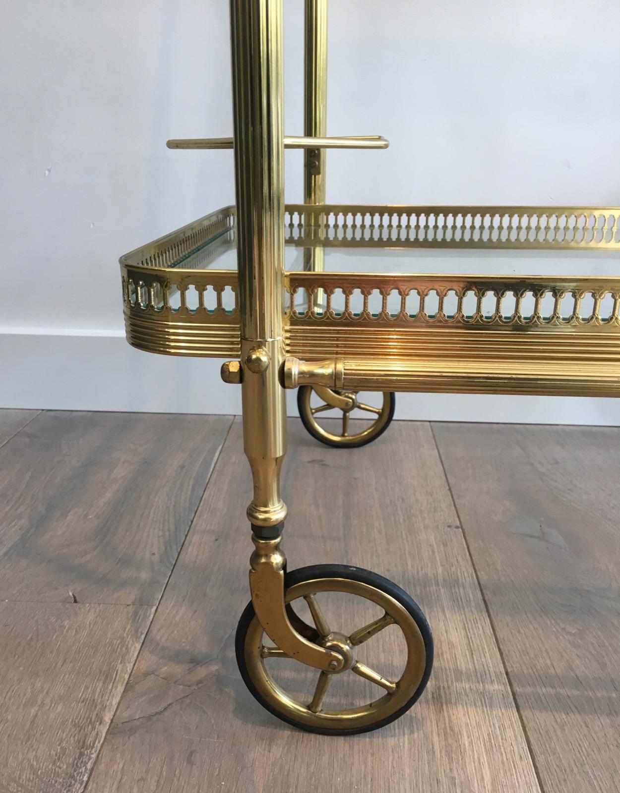 Neoclassical Brass Drinks Trolley, French, circa 1970 3