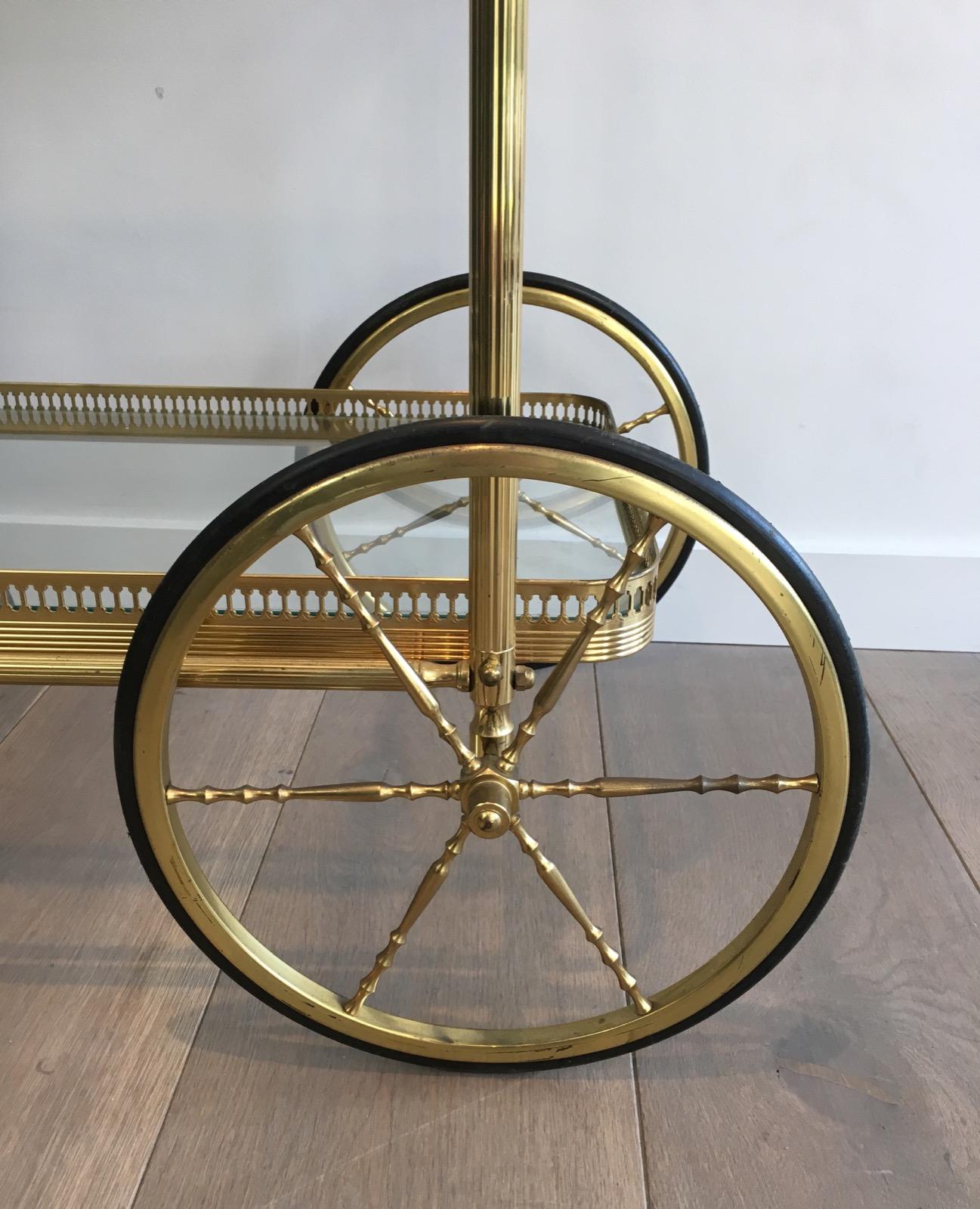Neoclassical Brass Drinks Trolley, French, circa 1970 4