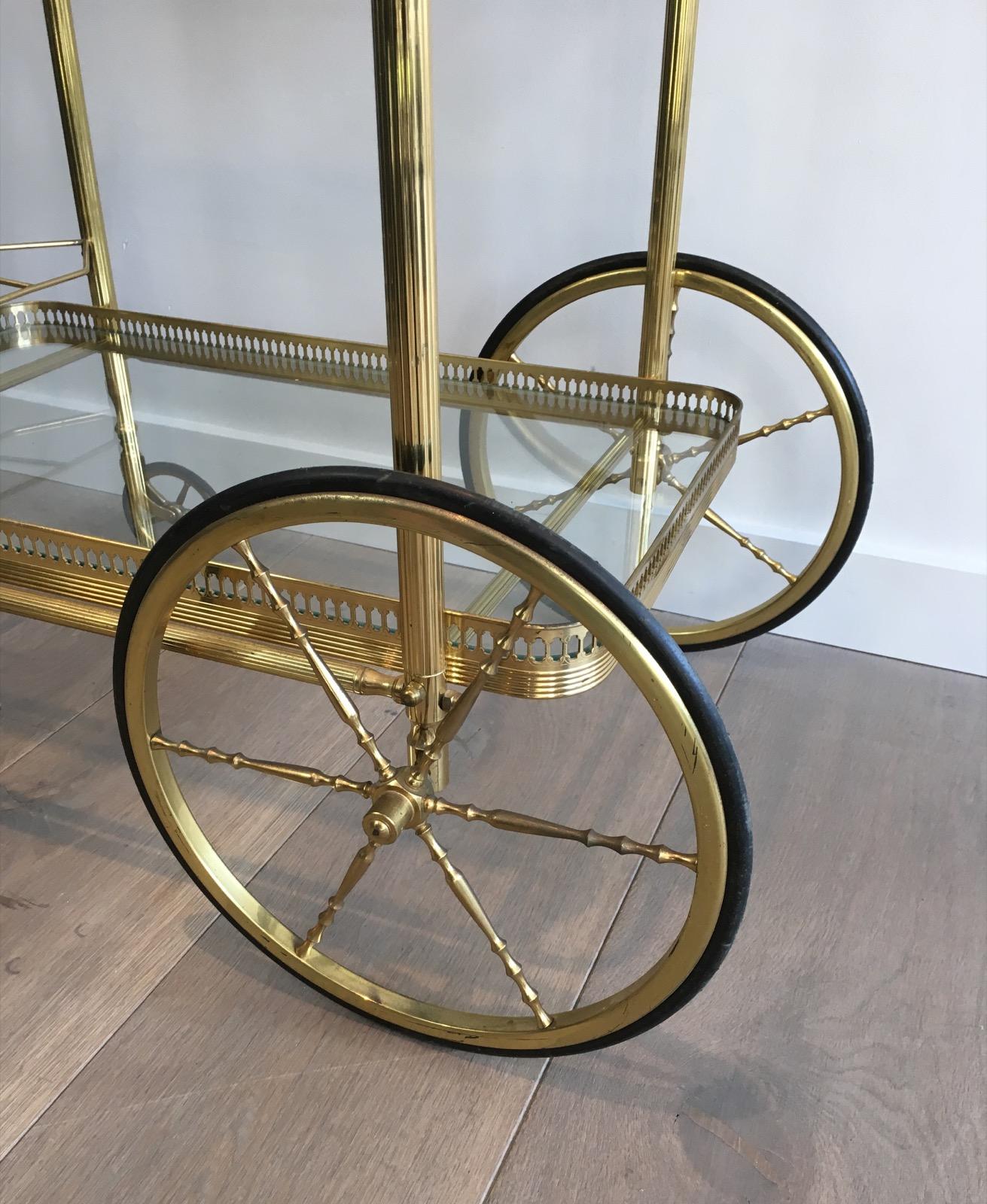 Neoclassical Brass Drinks Trolley, French, circa 1970 5