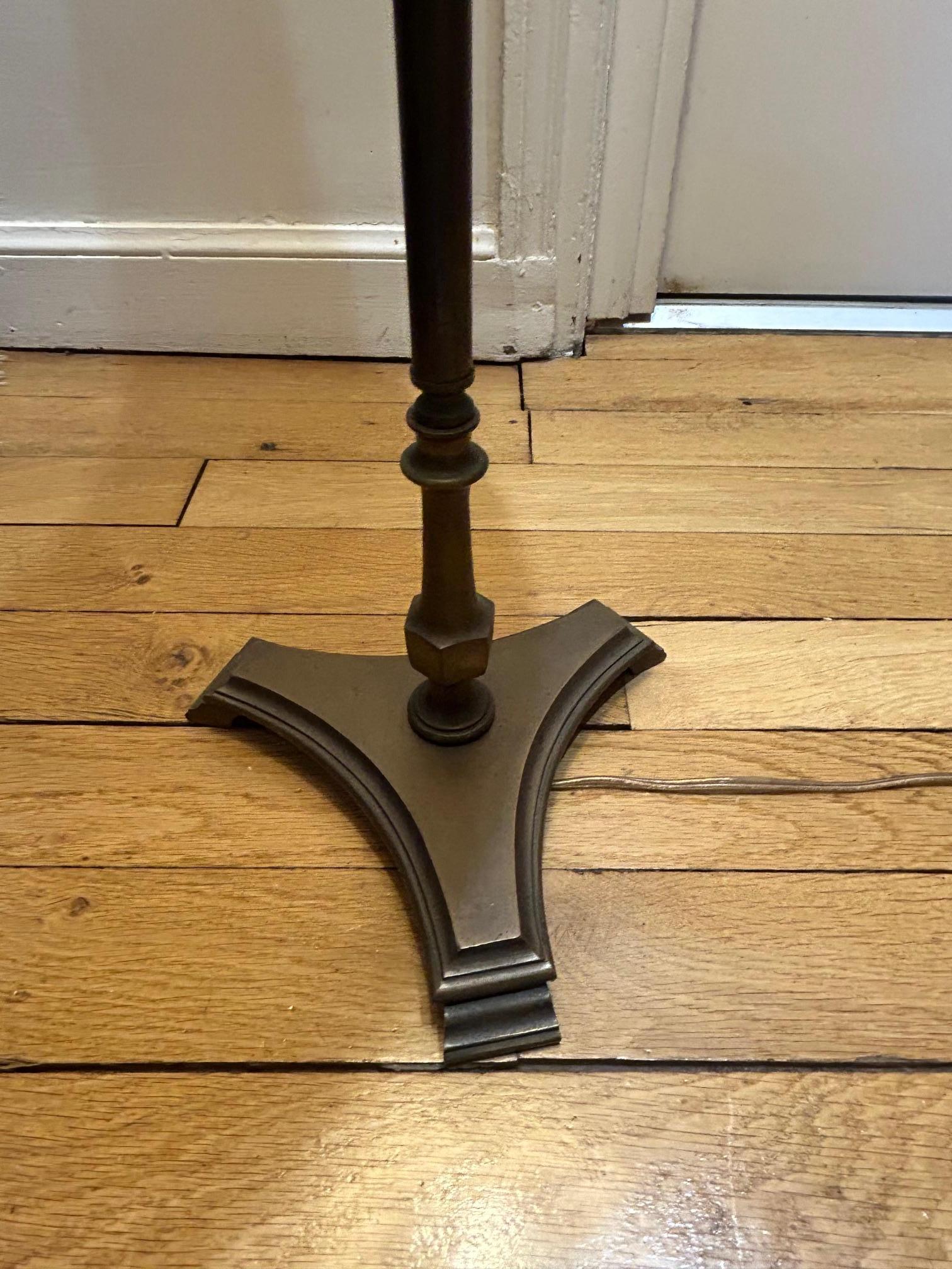 neoclassical brass floor lamp attributed to Bagues For Sale 2