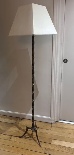 neoclassical brass floor lamp