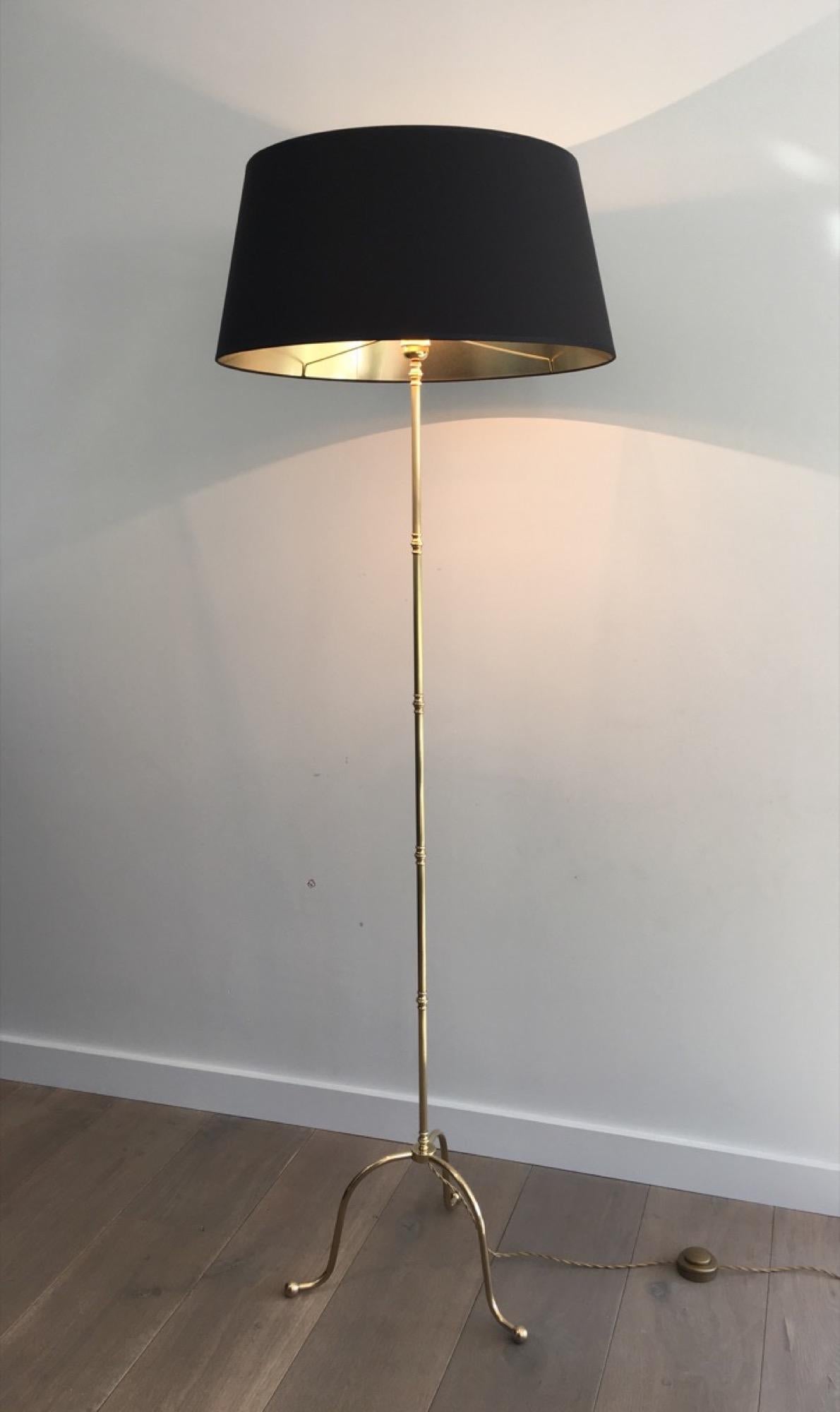 Neoclassical Brass Floor Lamp, French, circa 1940 4