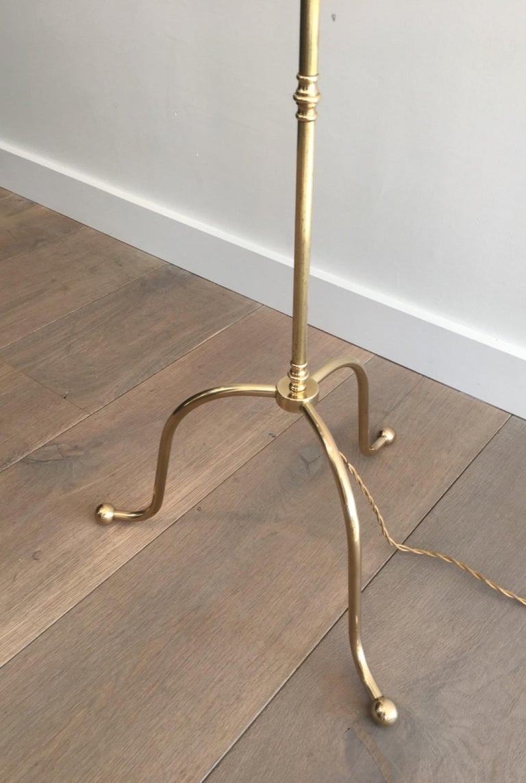 Neoclassical Brass Floor Lamp, French, circa 1940 For Sale 1