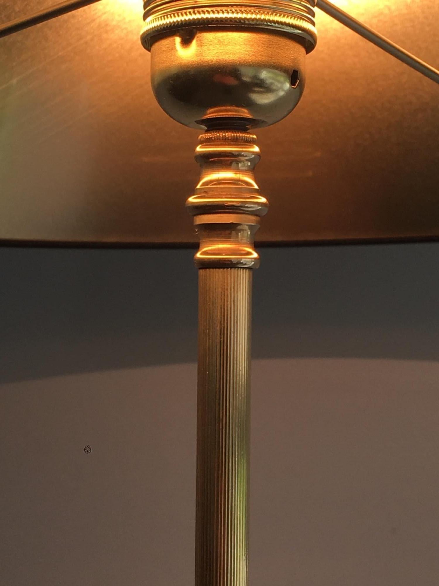 Neoclassical Brass Floor Lamp, French, circa 1940 2