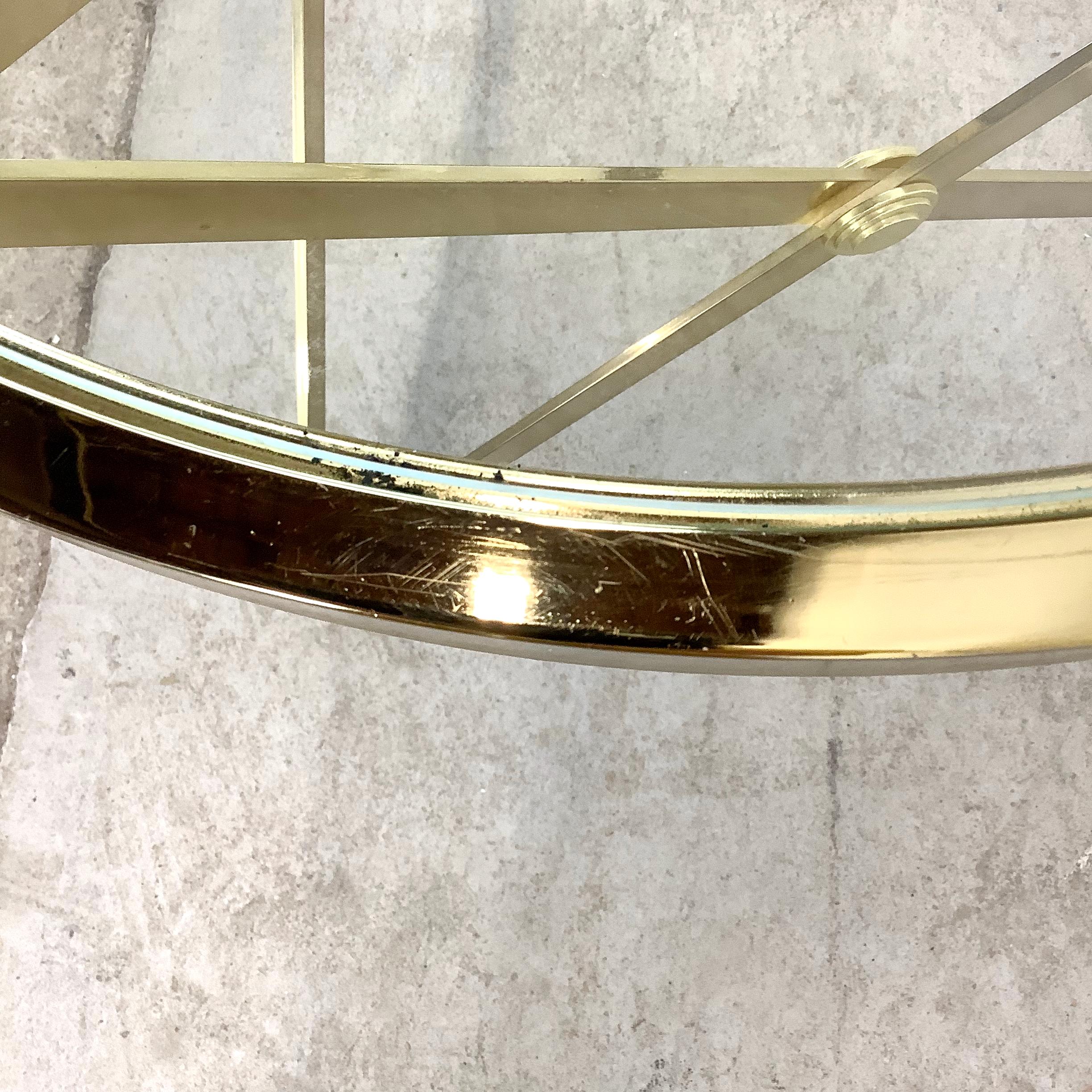 Neoclassical Brass & Glass Accent Table in the Manner of Maison Jansen For Sale 9