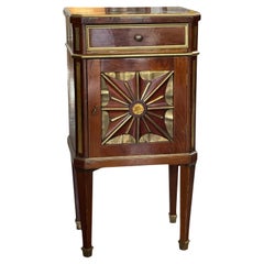 Neoclassical Brass-Inlaid Mahogany Side Cabinet