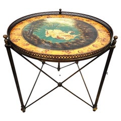 Neoclassical Brass Martini Side Table