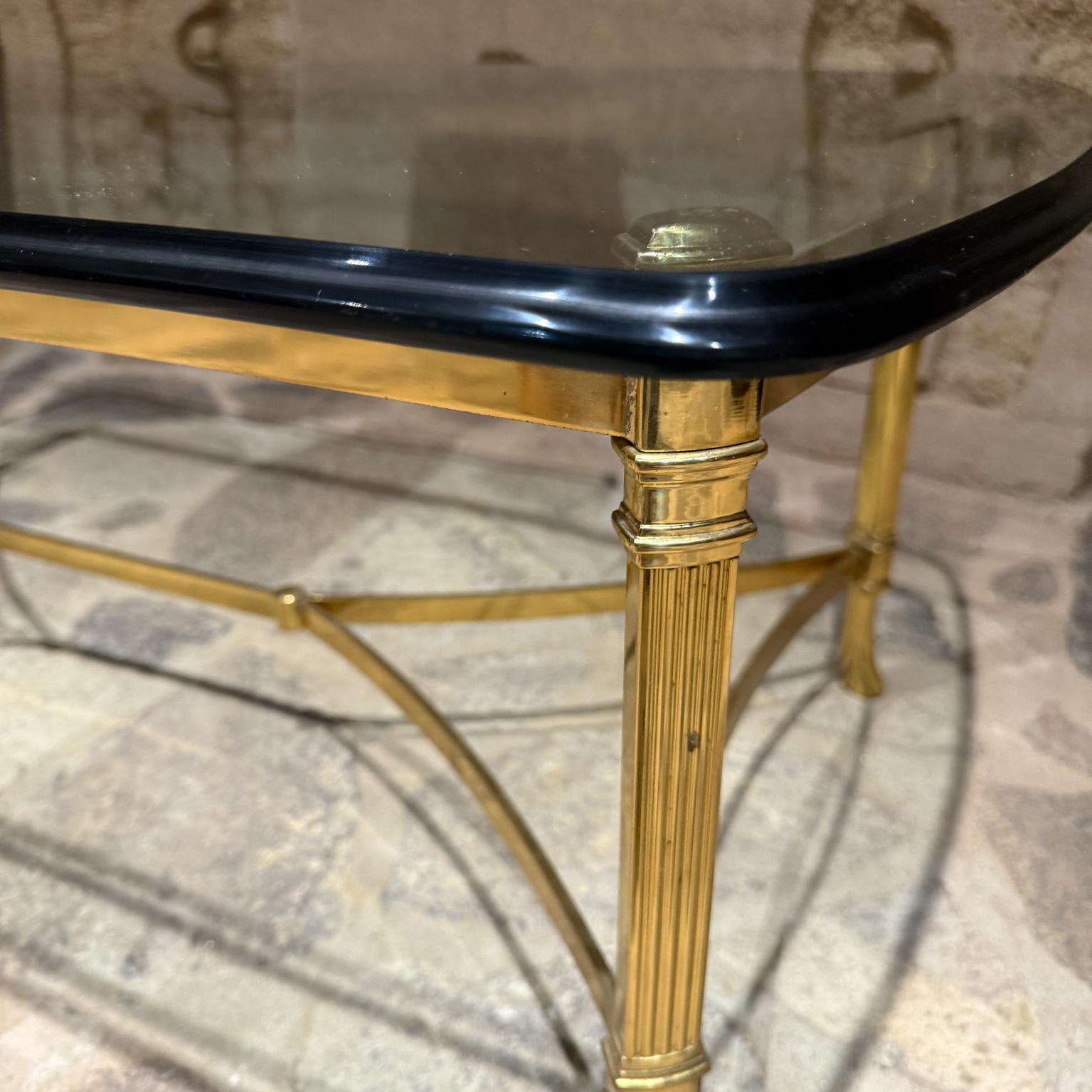American Neoclassical Brass Plated Coffee Table La Barge Hoof Legs For Sale