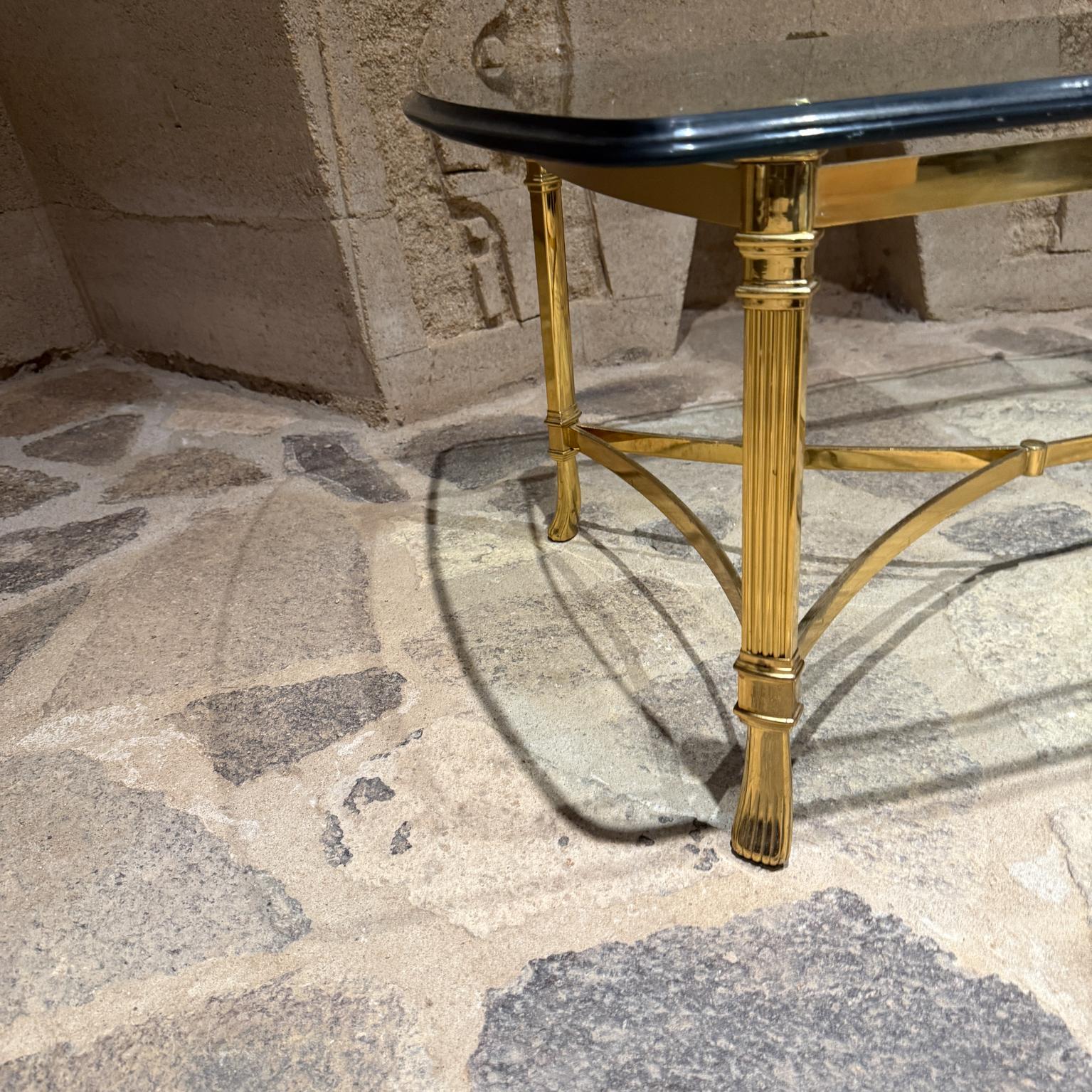 Neoclassical Brass Plated Coffee Table La Barge Hoof Legs For Sale 1