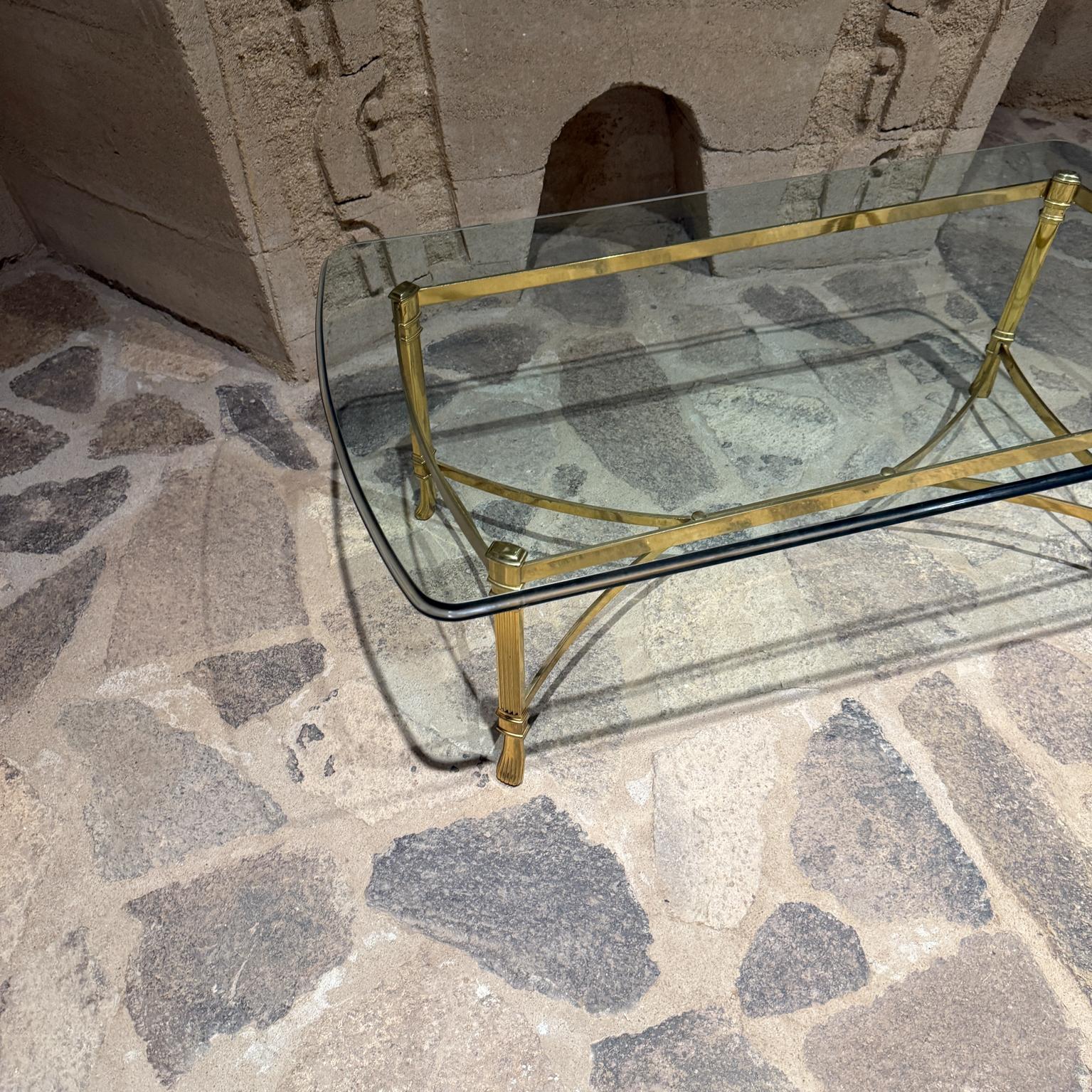 Neoclassical Brass Plated Coffee Table La Barge Hoof Legs For Sale 2