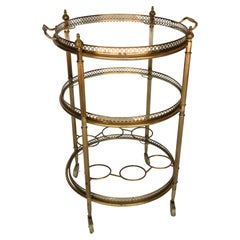 Neoclassical Brass Round Bar Cart