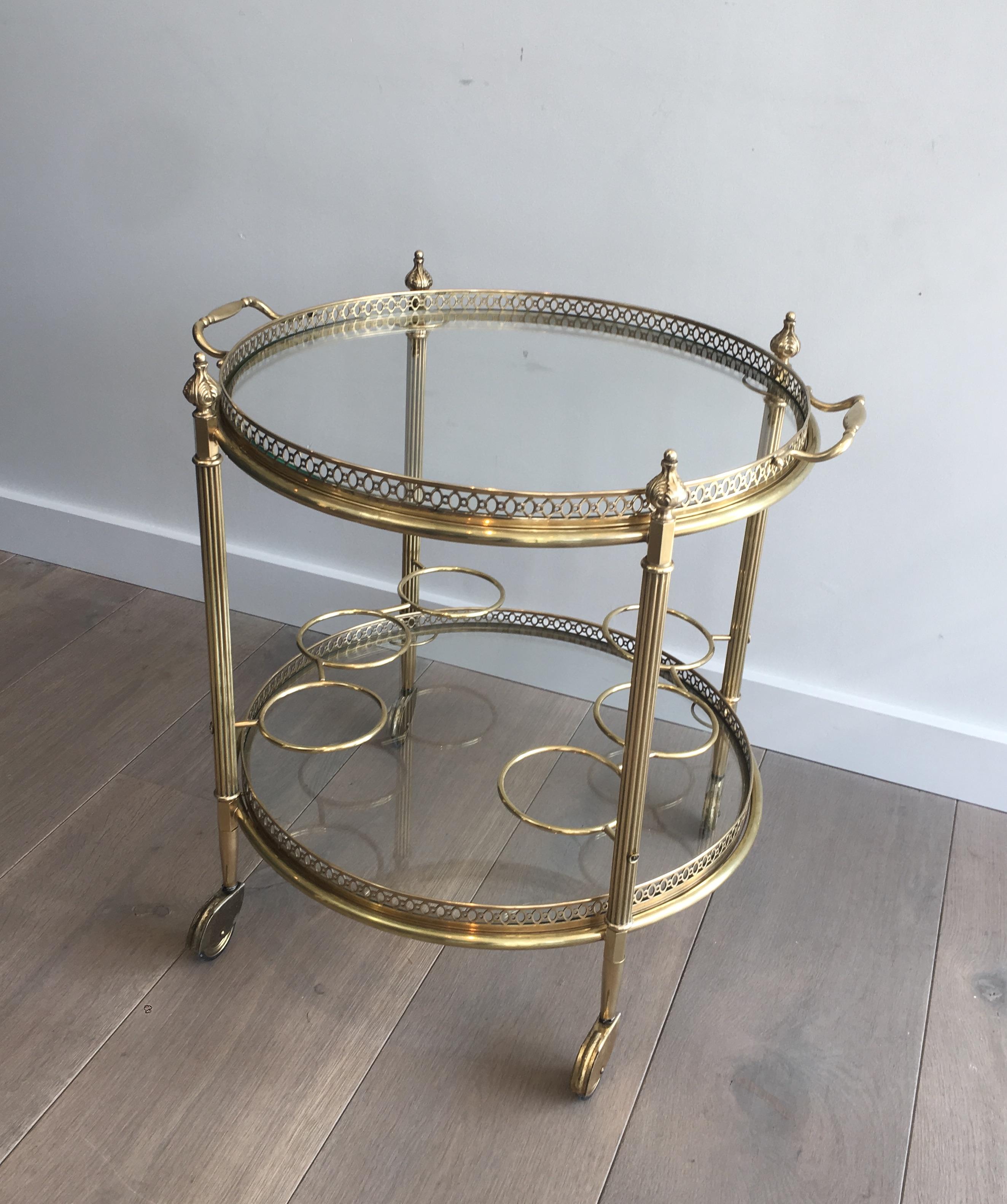 round bar cart vintage