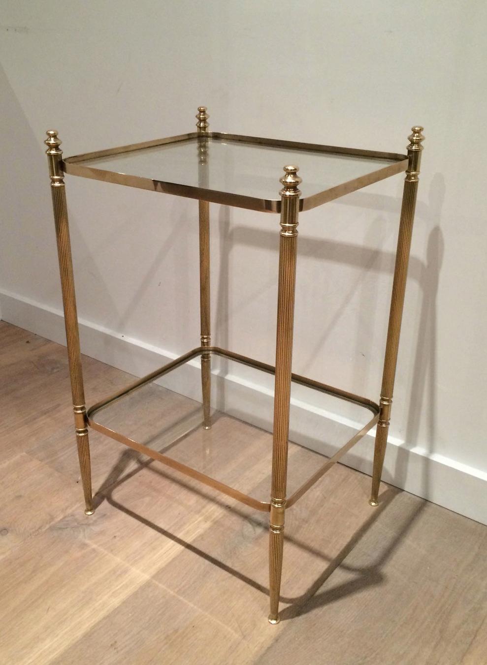 Pair of Neoclassical Brass Side Table, French, circa 1940 For Sale 5