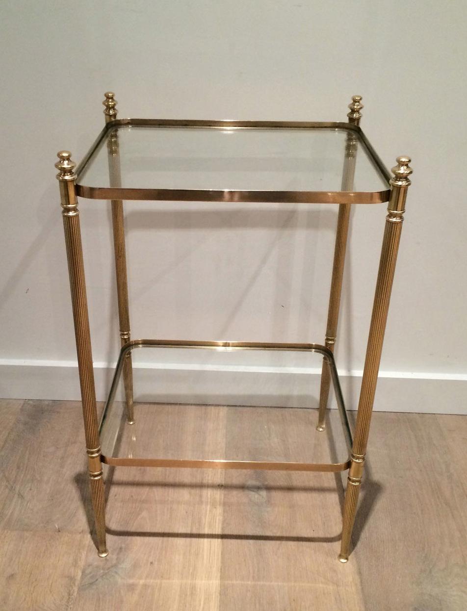 Pair of Neoclassical Brass Side Table, French, circa 1940 For Sale 7