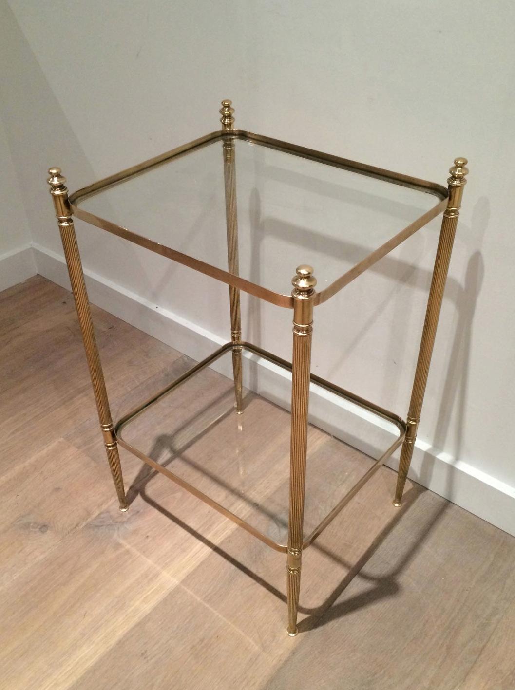 Pair of Neoclassical Brass Side Table, French, circa 1940 For Sale 8