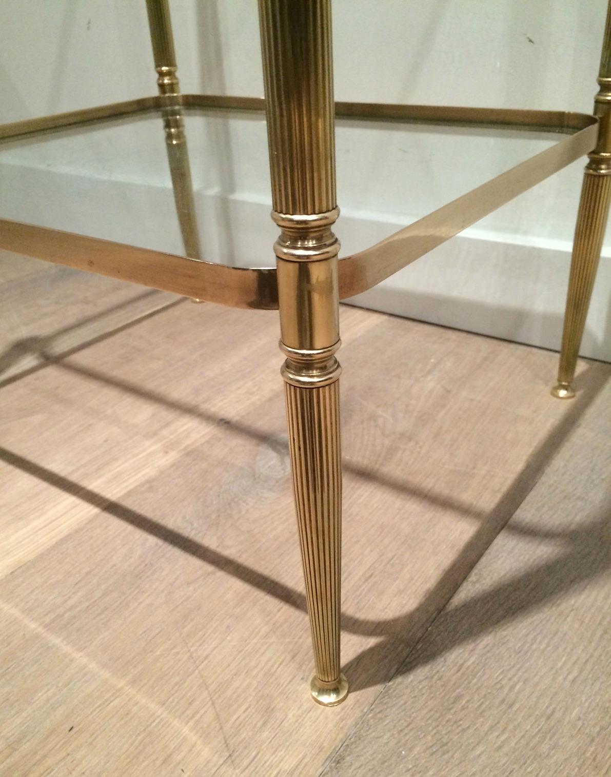 Pair of Neoclassical Brass Side Table, French, circa 1940 For Sale 1