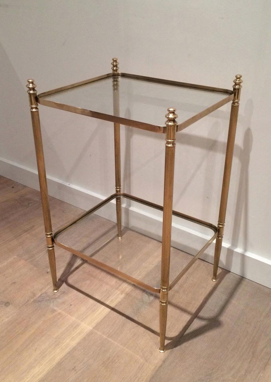 Pair of Neoclassical Brass Side Table, French, circa 1940 For Sale 3