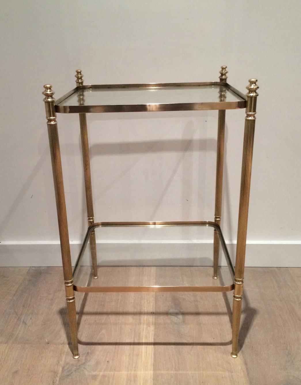 Pair of Neoclassical Brass Side Table, French, circa 1940 For Sale 4