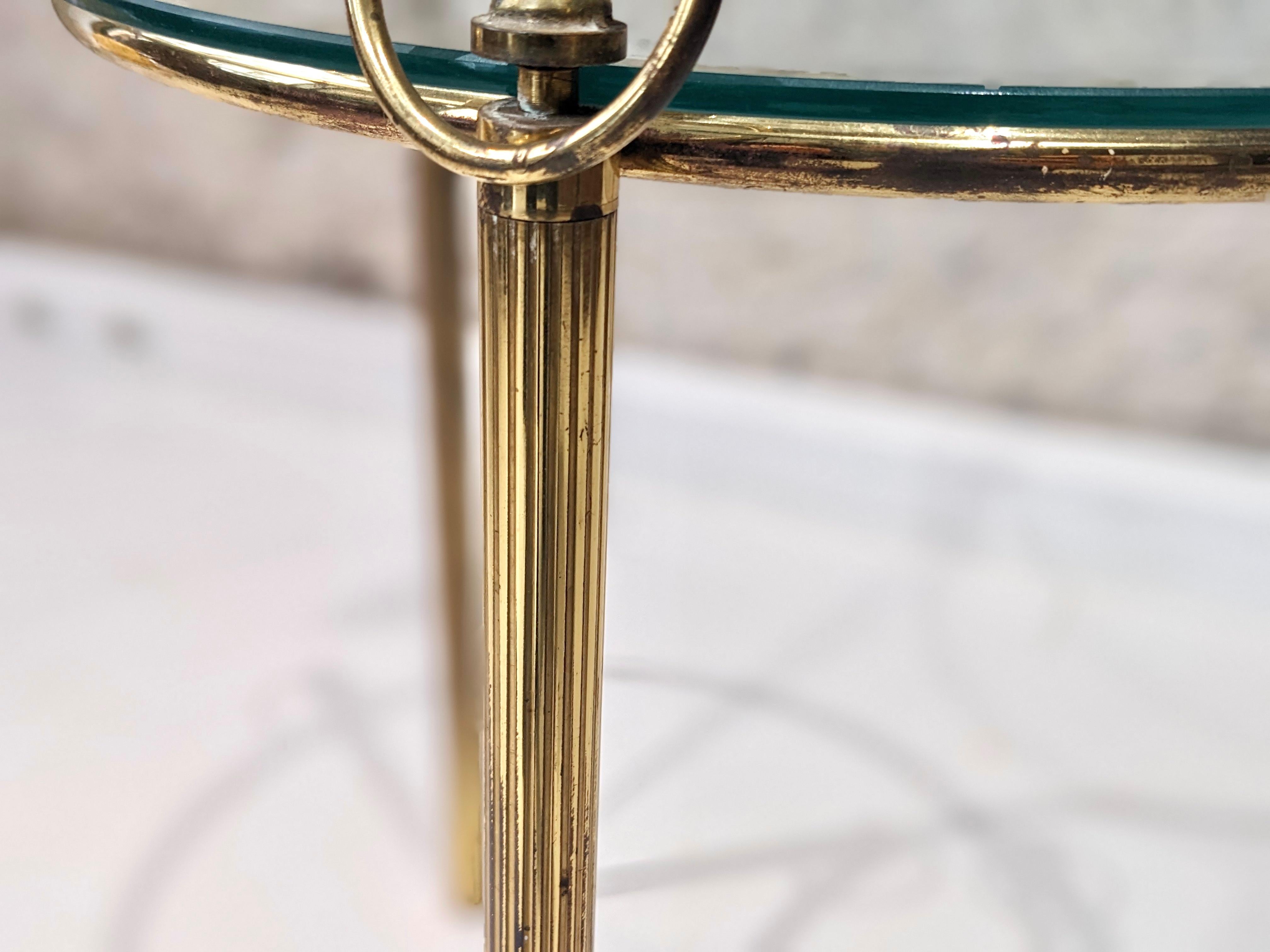 Mid-20th Century Neoclassical Brass Table in the Spirit of 