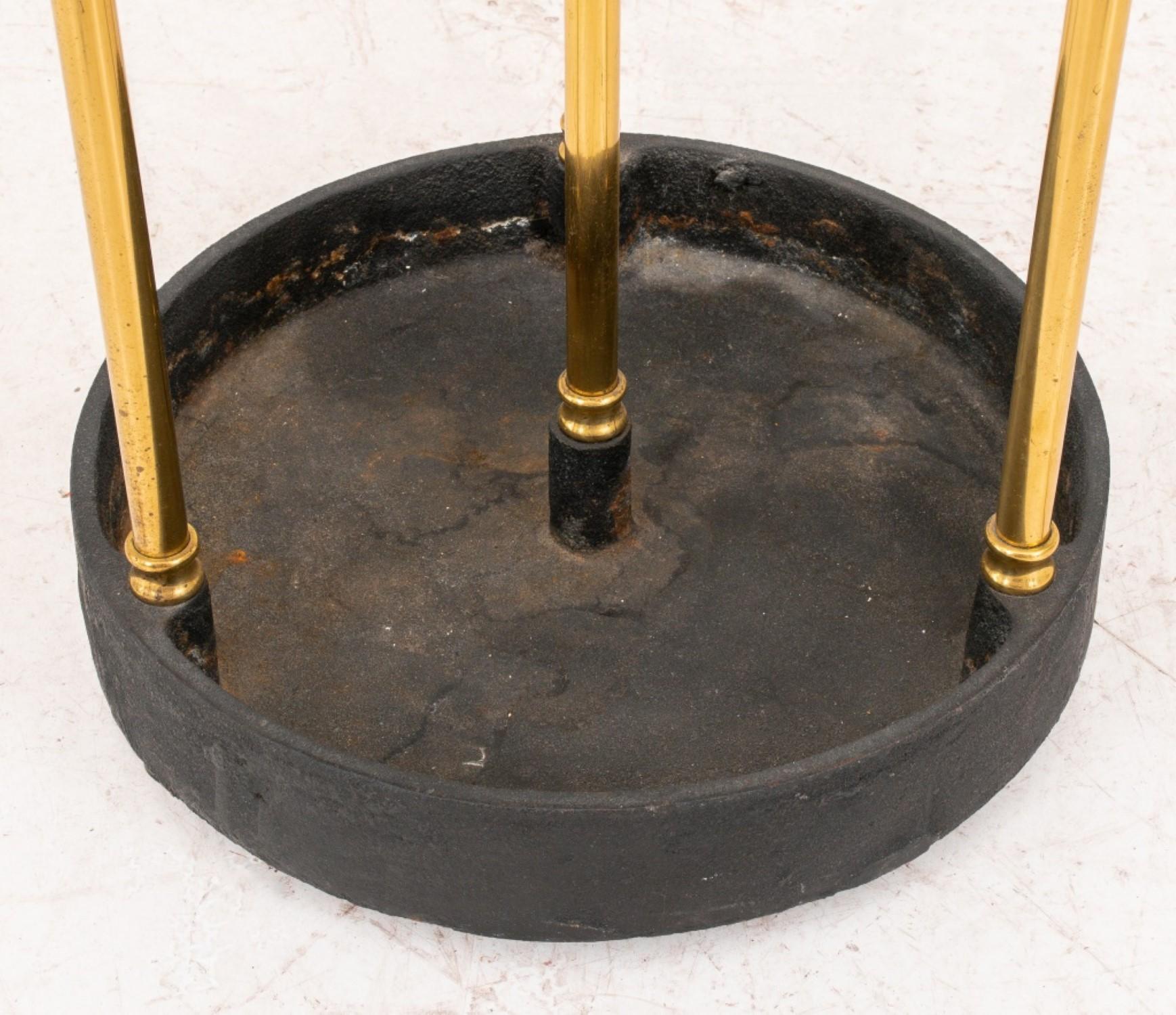 European Neoclassical Brass Umbrella Stand / Cane Rack For Sale