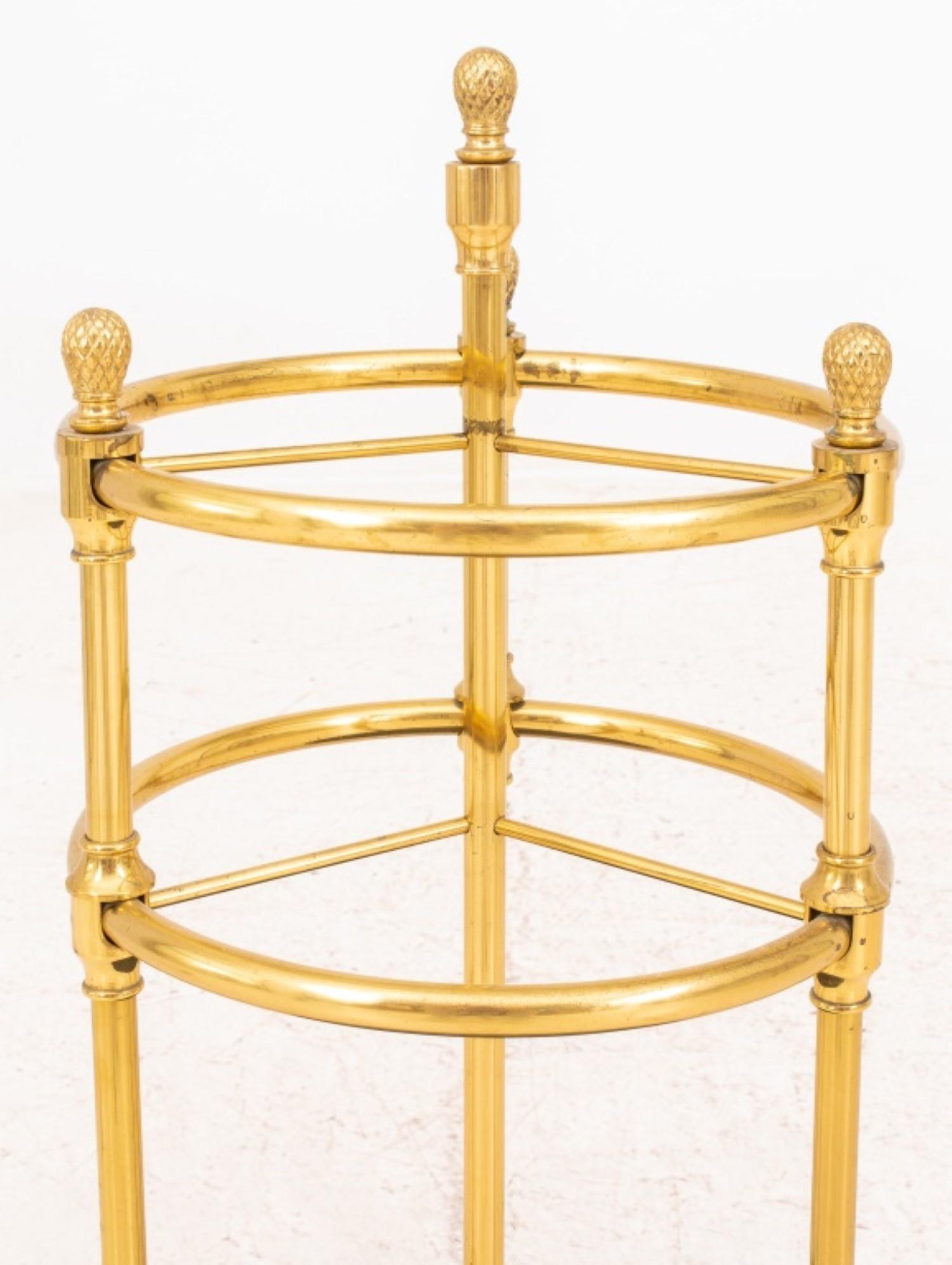 20th Century Neoclassical Brass Umbrella Stand / Cane Rack For Sale
