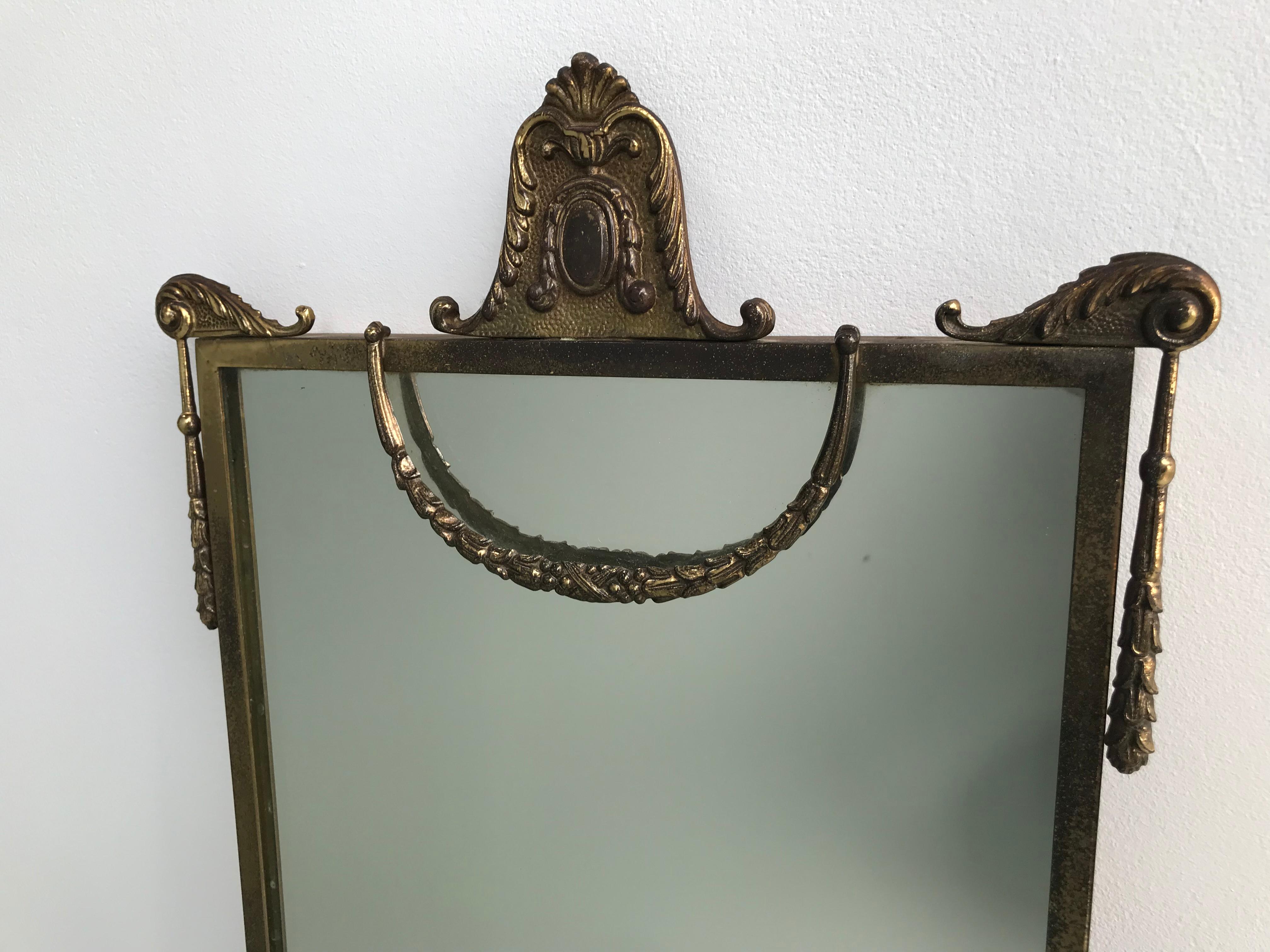 Neoclassical Brass Wall Mirror 5