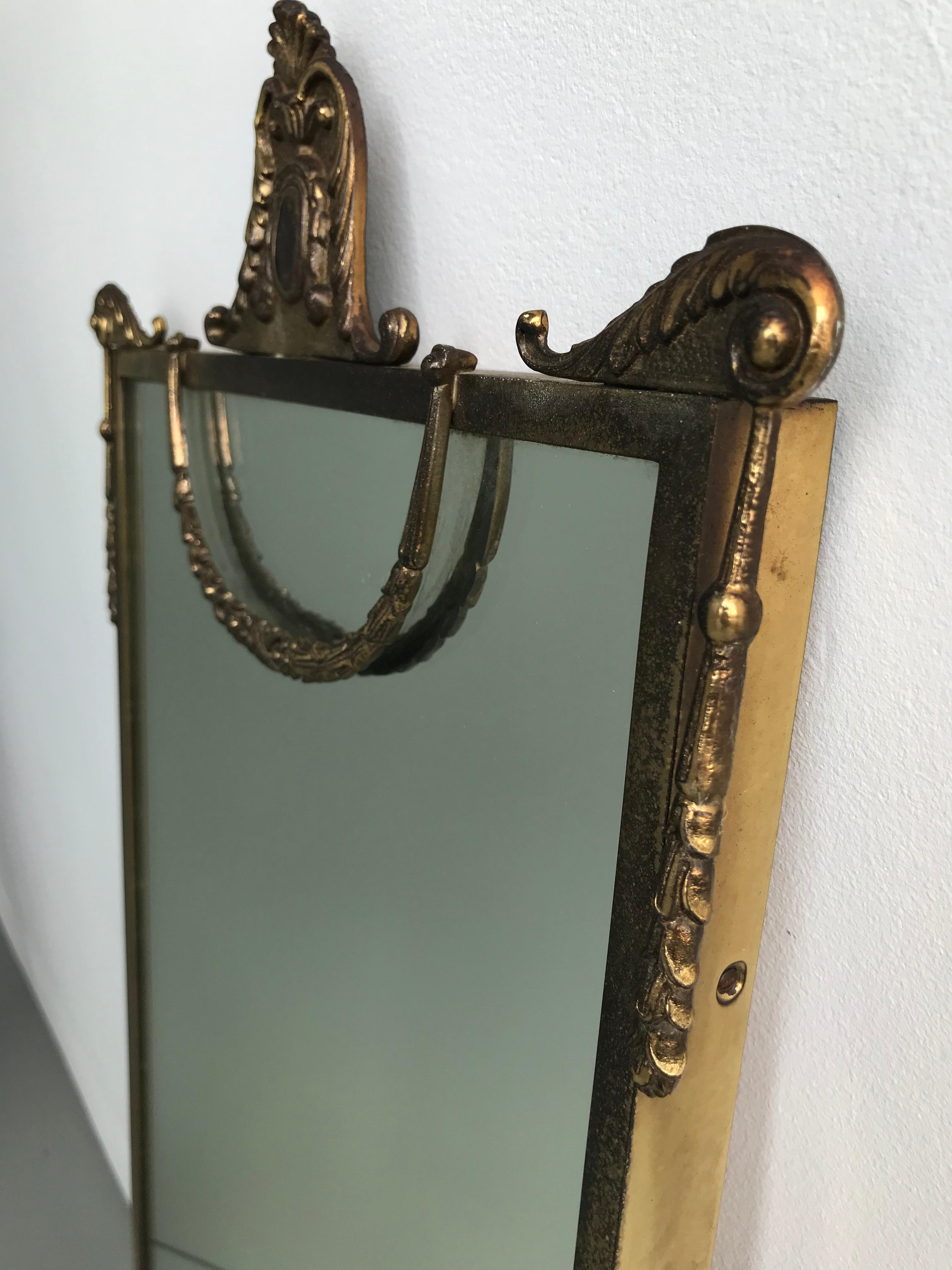 Neoclassical Brass Wall Mirror 8