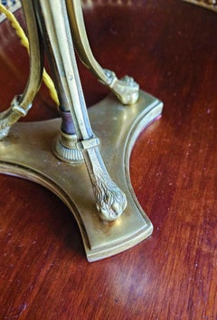 Neoclassical Bronze And Fluorspar Lamp Signed Maison Charles