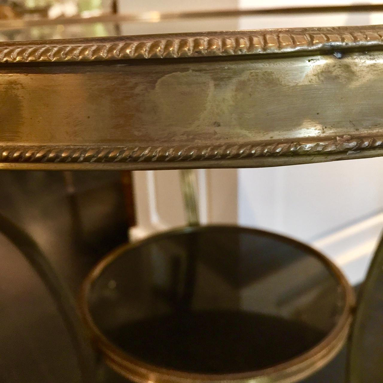 Neoclassical Bronze and Marble Empire style Gueridon Table, Two-Tier For Sale 5