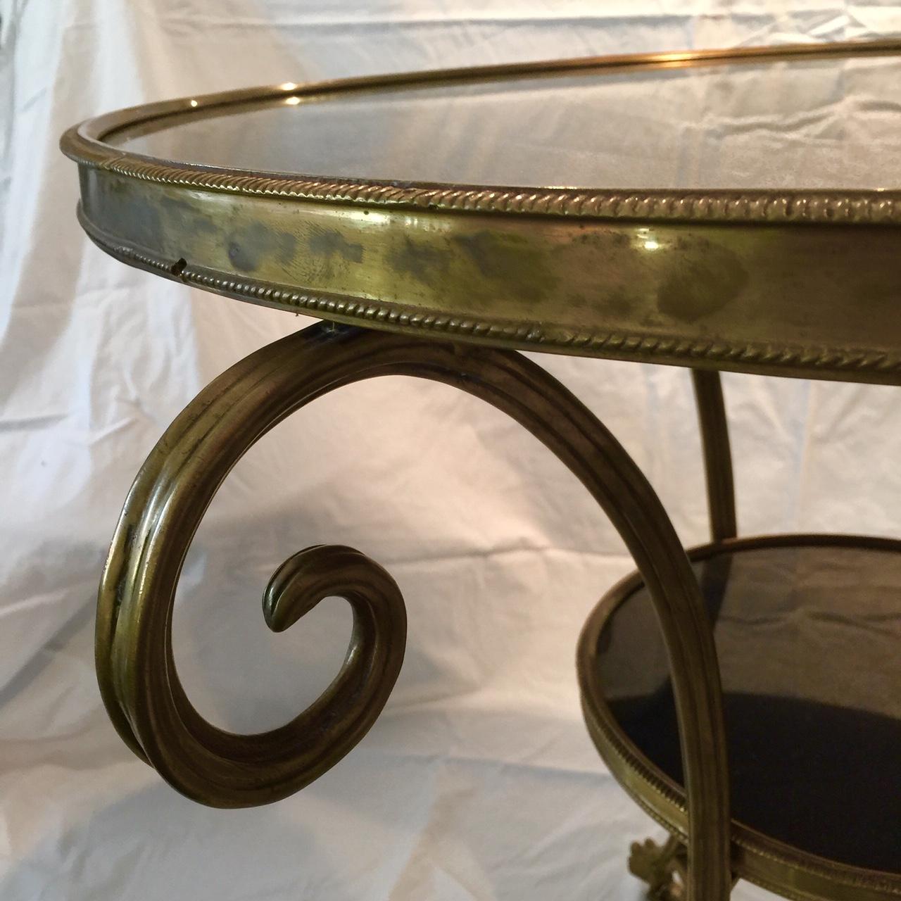 Neoclassical Bronze and Marble Empire style Gueridon Table, Two-Tier In Excellent Condition For Sale In Montreal, Quebec