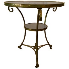 Used Neoclassical Bronze and Marble Empire style Gueridon Table, Two-Tier