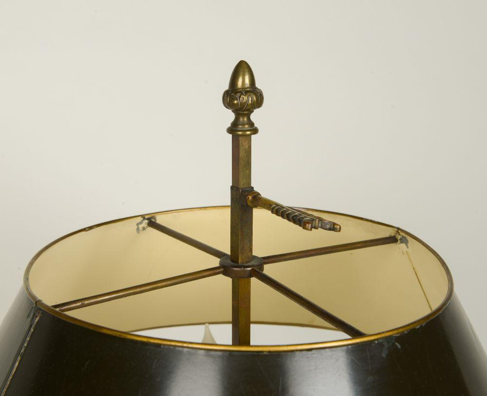 Neoklassizistische Kandelaber-Tischlampe aus Bronze und Goldbronze im Angebot 2