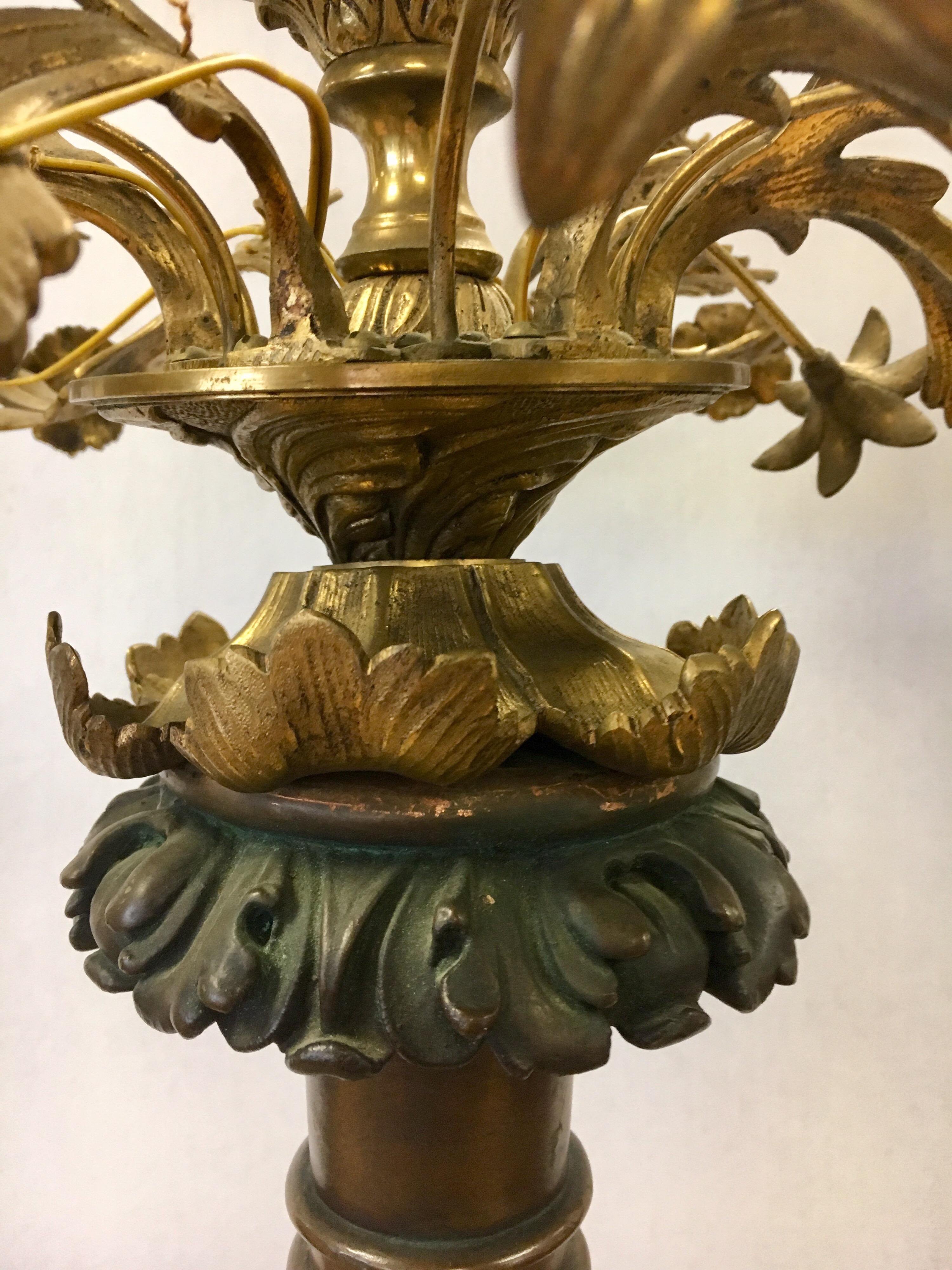Neoclassical Bronze Candelabra Floor Lamp Torchiere Chandelier Style 4