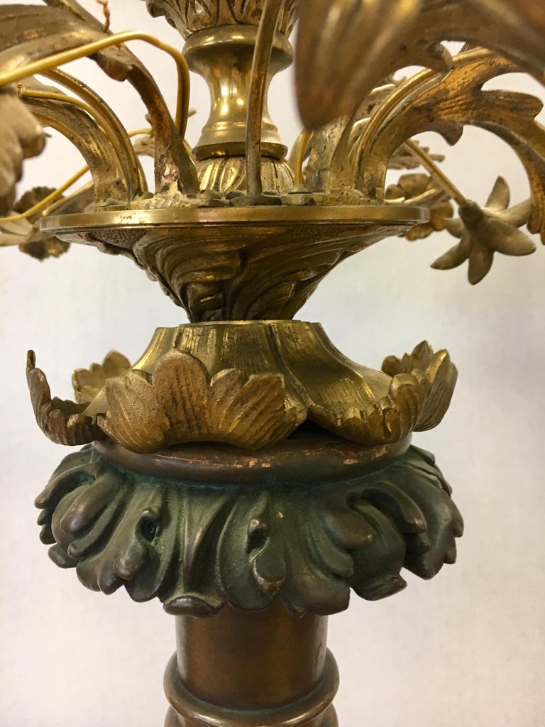 Neoclassical Bronze Candelabra Floor Lamp Torchiere Chandelier Style 7