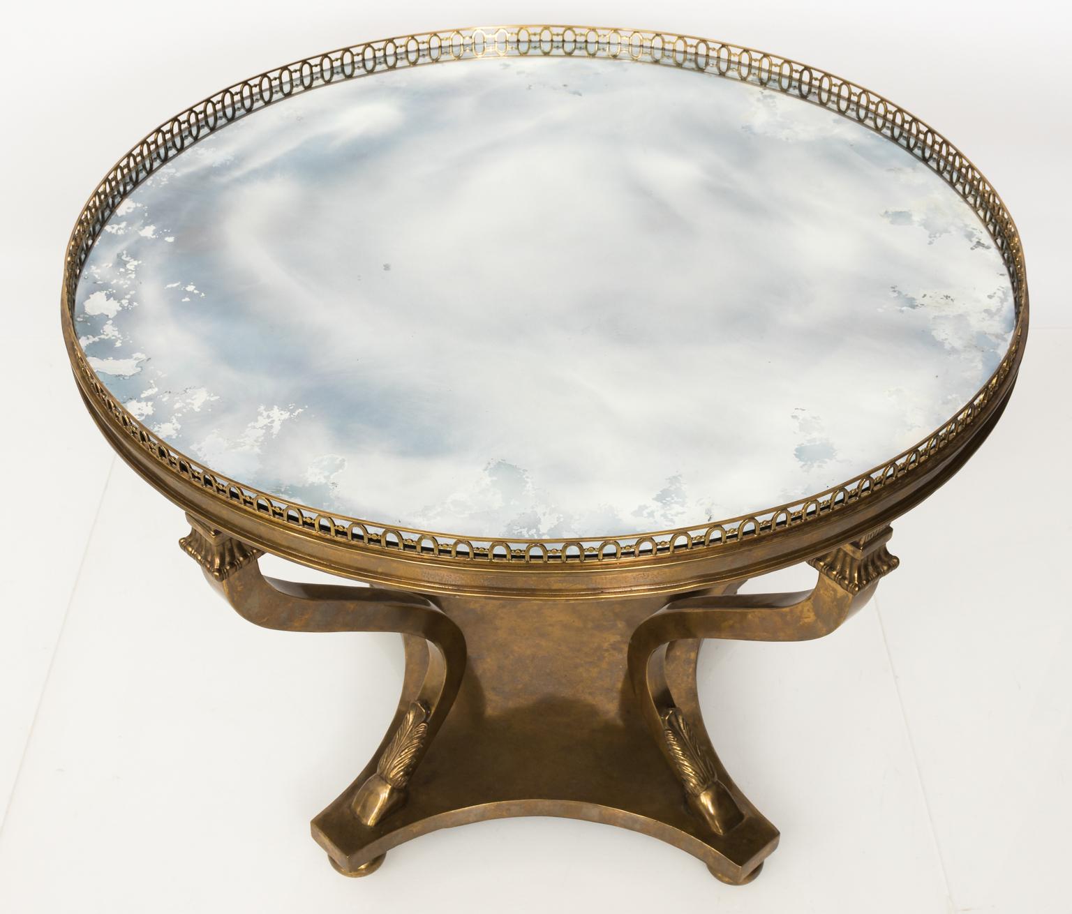 Neoclassical Bronze Centre Table with Mirrored Top 6