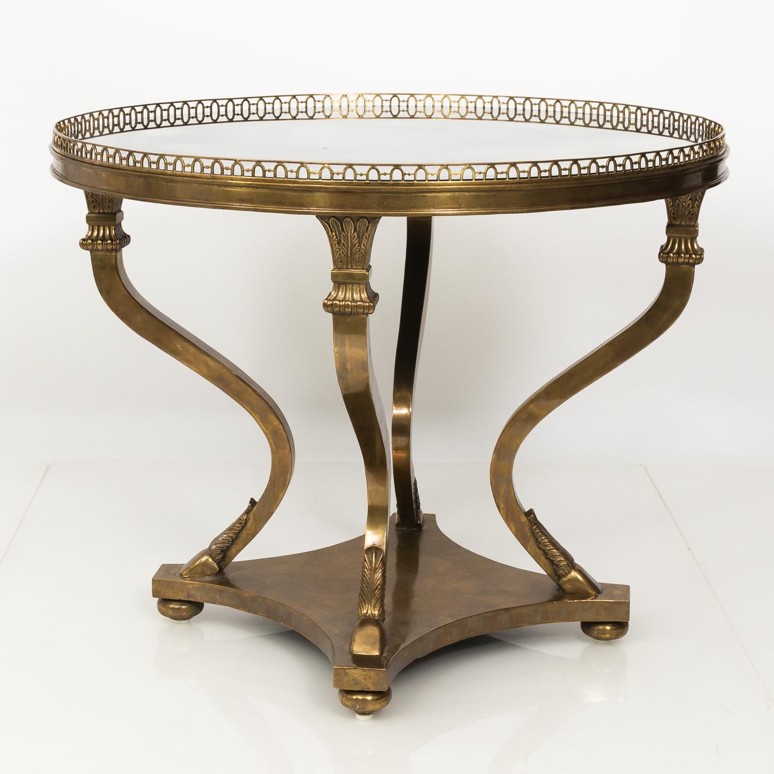 Neoclassical Bronze Centre Table with Mirrored Top 12