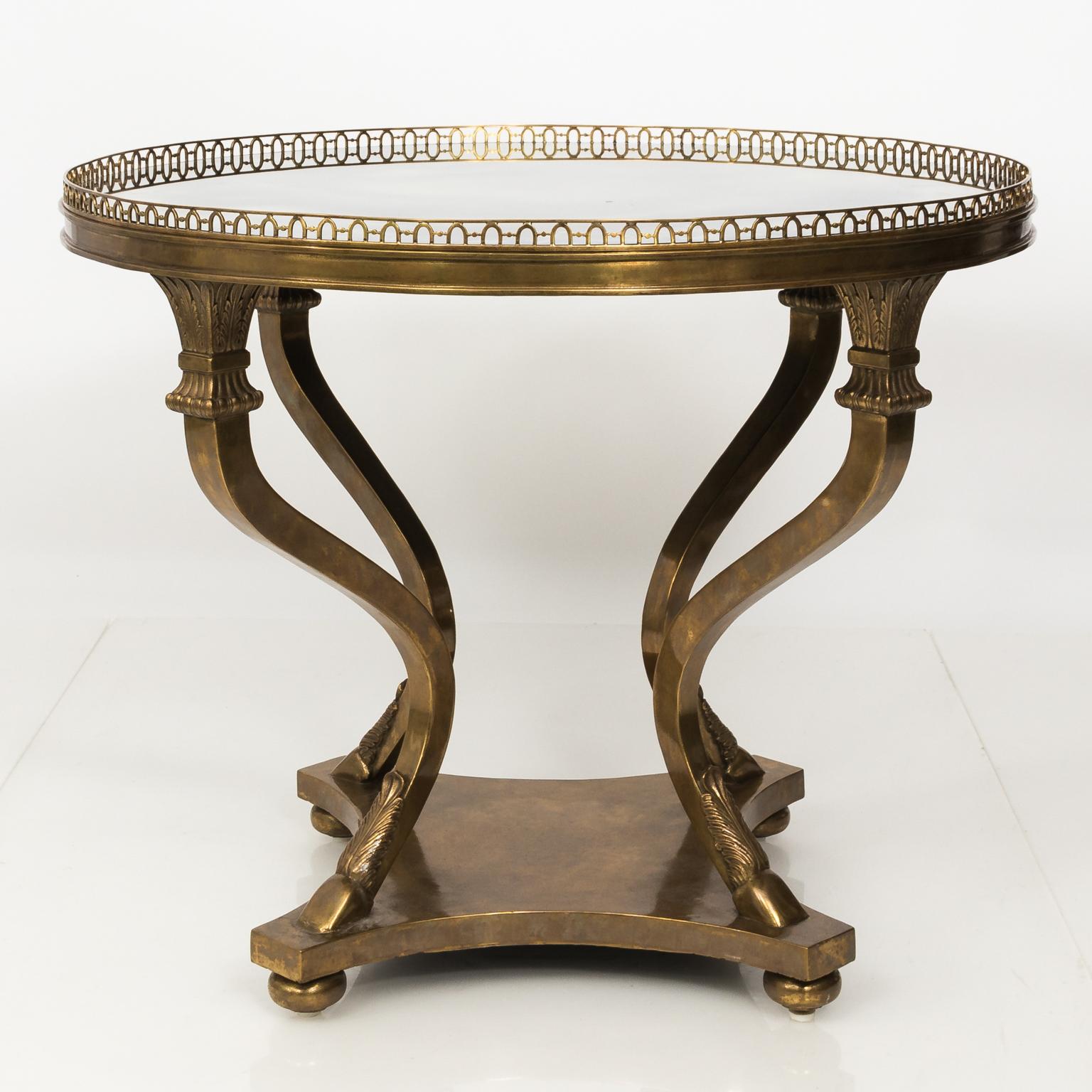 Neoclassical Bronze Centre Table with Mirrored Top 15