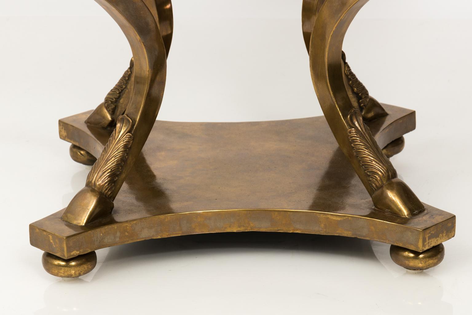 Empire Neoclassical Bronze Centre Table with Mirrored Top