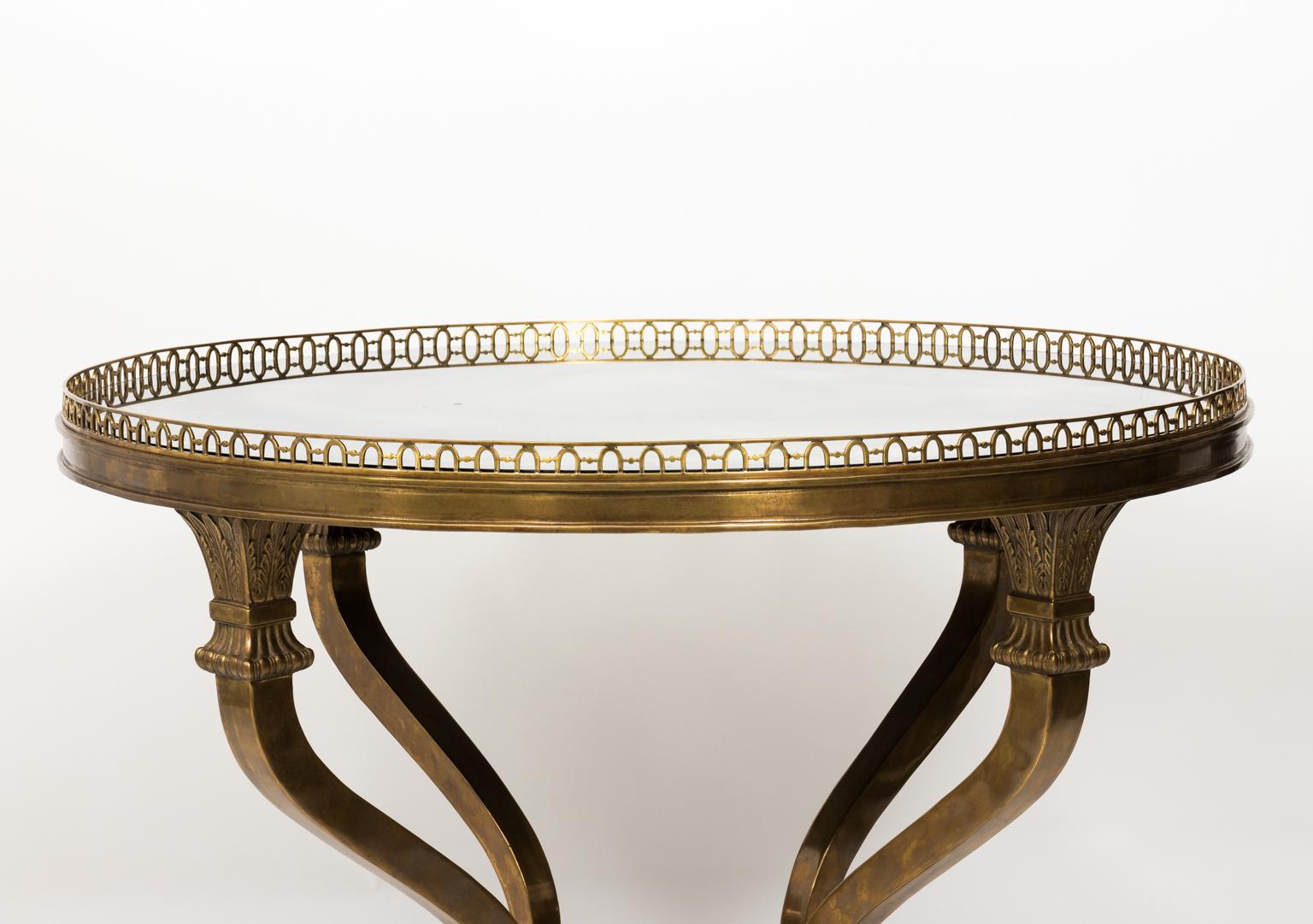 Neoclassical Bronze Centre Table with Mirrored Top 2