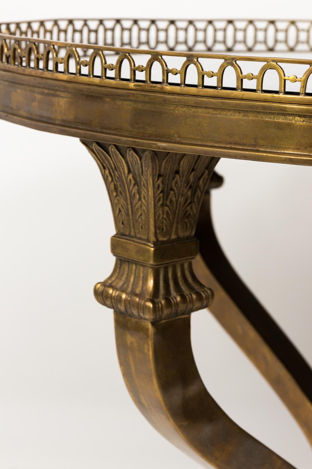 Neoclassical Bronze Centre Table with Mirrored Top 4