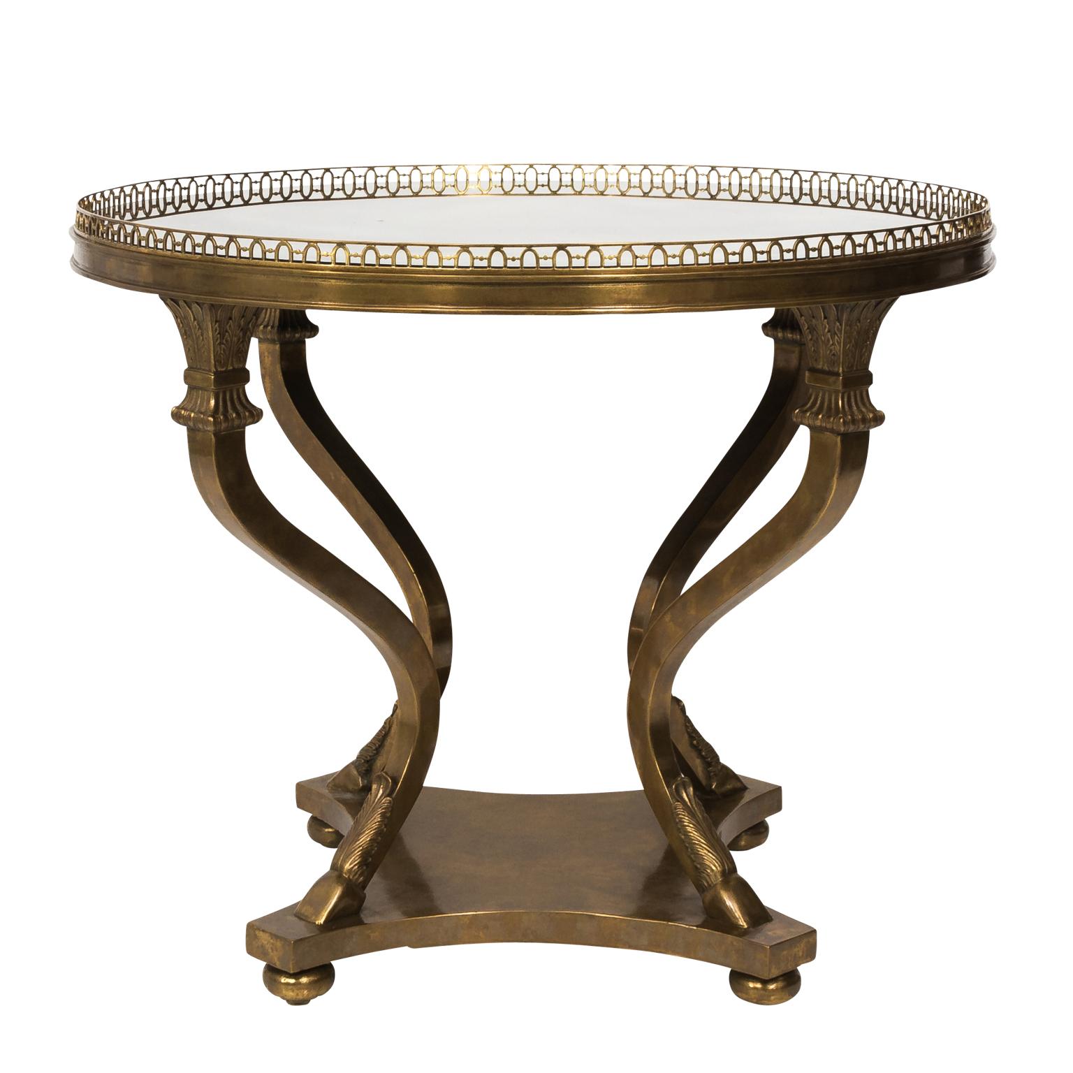 Neoclassical Bronze Centre Table with Mirrored Top