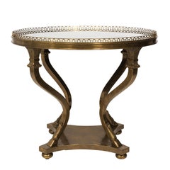 Neoclassical Bronze Centre Table with Mirrored Top
