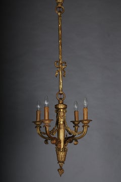 Lustre néoclassique en bronze doré, vers 1890