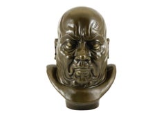 Neoclassical Bronze Character Dead Bust, Dark Patina, 18th Century style